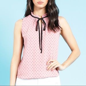Heart Print Tie-Front Top